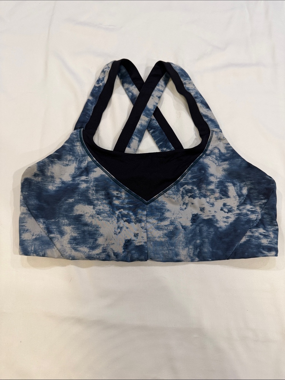 lululemon athletica Navy Tie-Dye Crisscross Sports Bra